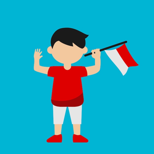 Dirgahayu Indonezja Character Vector Design