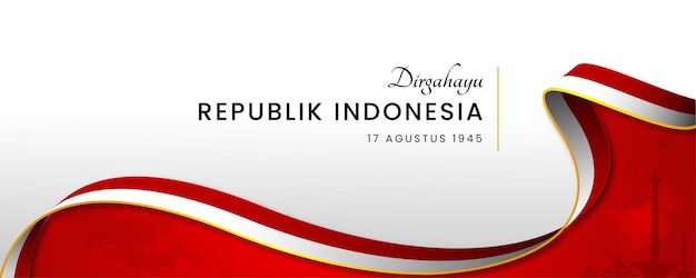Plik wektorowy dirgahayu republik indonezja banner