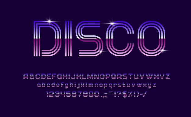 Plik wektorowy disco dj muzyka czcionka typu krój nowoczesny alfabet