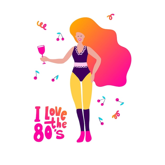 Disco Party 70s 80s Woman Dance Retro Party Plakat