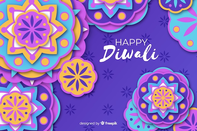 Diwali Festiwal Ozdoby Papier Styl Tło