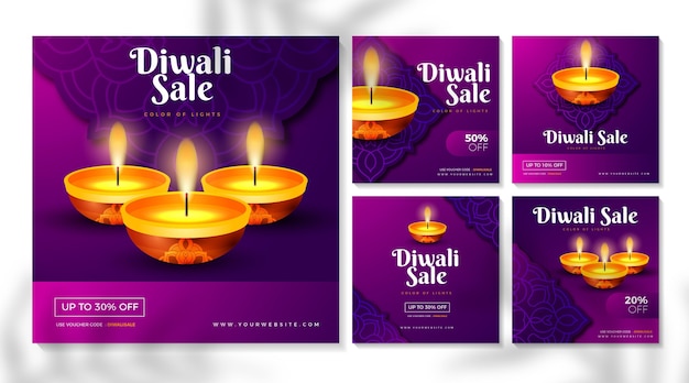 Diwali Sprzedaż Instagram Kolekcja Postów