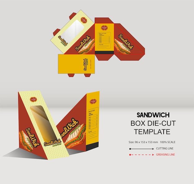 DIY Sandwich Box Cut Template Vector Resource sandwich box cut template vector resource DIY