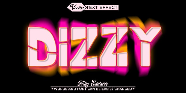 Dizzy Blurry Drunk Vector Editable Text Effect Template (Szablon efektów tekstowych edytowalnych)