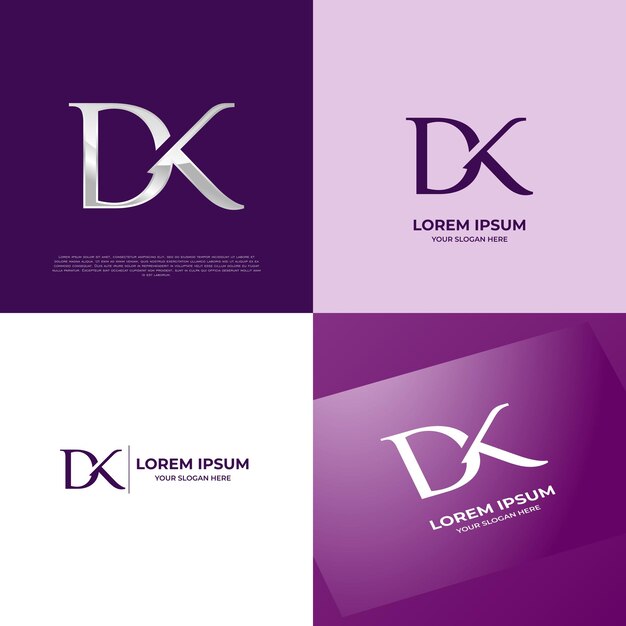 Plik wektorowy dk initial modern typography emblem logo template dla firm