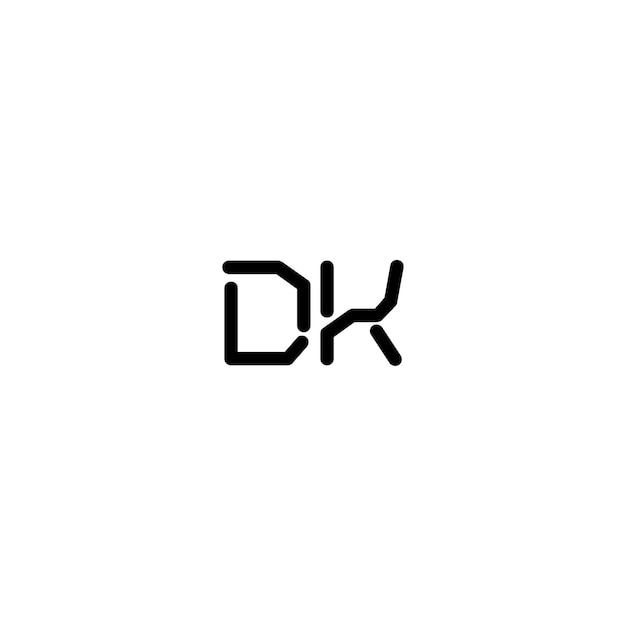 Plik wektorowy dk monogram logo projekt list tekst nazwa symbol monochromatyczny logotyp alfabet znak proste logo