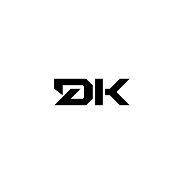 DK monogram logo projekt list tekst nazwa symbol monochromatyczny logotyp alfabet znak proste logo