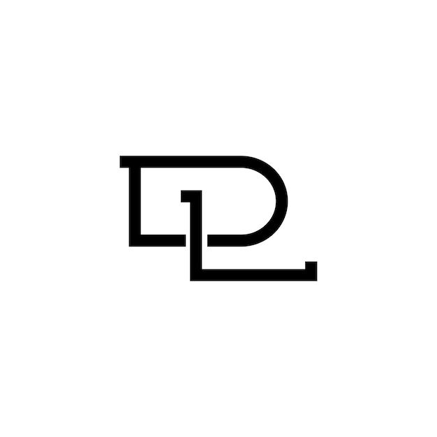 Dl Monogram Logo Projekt List Tekst Nazwa Symbol Monochromatyczne Logotyp Alfabet Znak Proste Logo