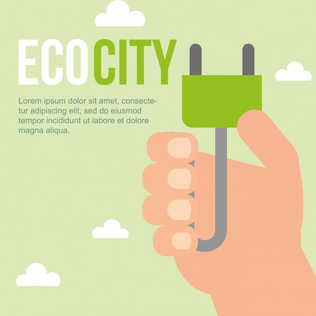 Dłoń Trzymająca Wtyczkę Eco City