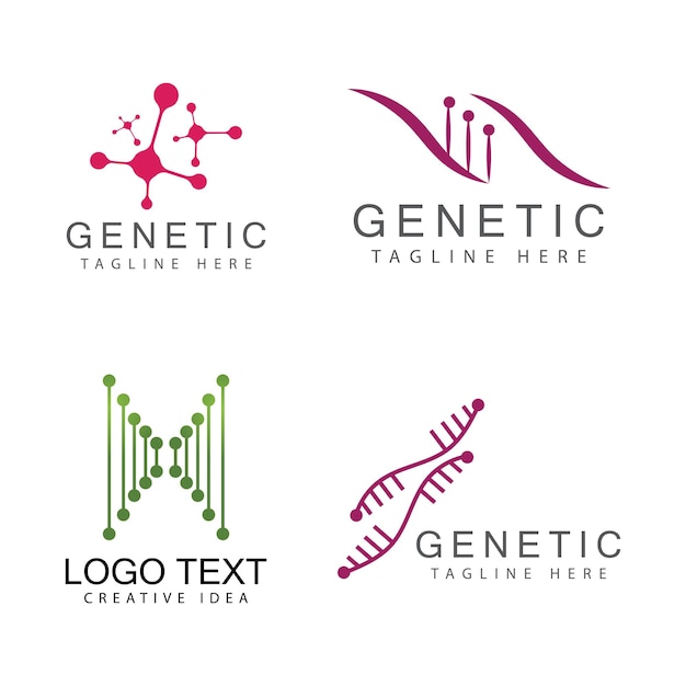 Dna Gen Logo Szablon Wektor Symbol Ilustracja