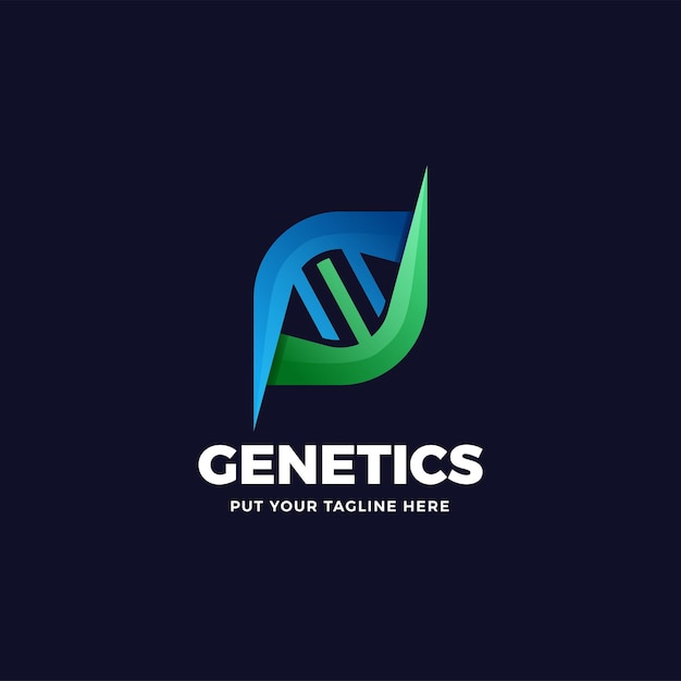 Plik wektorowy dna genetyka gradient kolorowy styl logo szablon