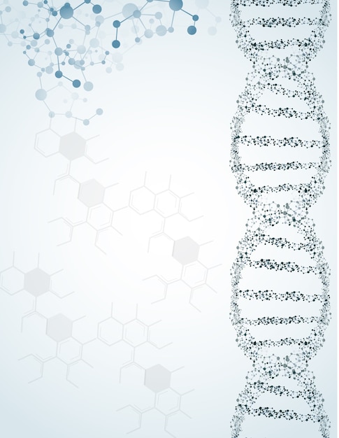 Plik wektorowy dna i molekuły na odosobnionym tle