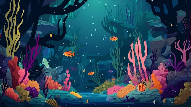Dno morza Scena świata podwodnego dno oceanu życia morskiego tła Podmorskie z koralowców i morza