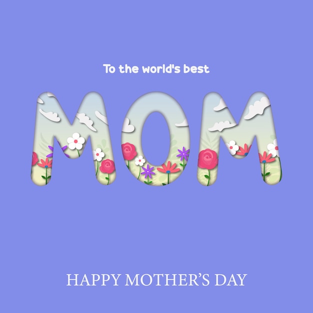 Do Najlepszej Na świecie Karty Mamy Szczęśliwego Dnia Matki Płaska Ilustracja
