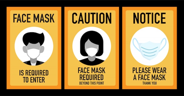 Plik wektorowy do wprowadzenia koncepcji projektu oznakowania wymagana jest maska na twarz.