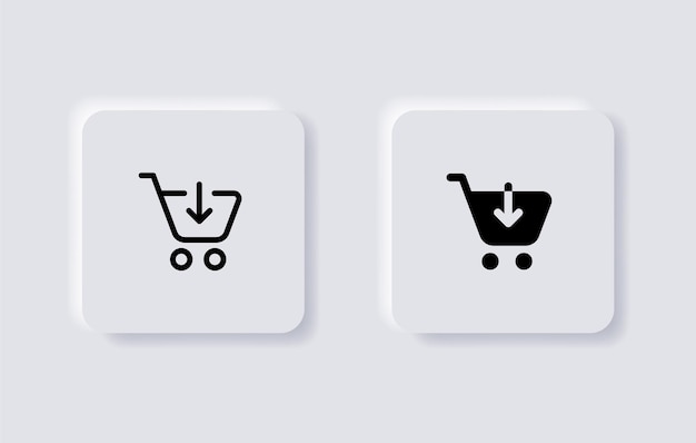 Dodaj Do Koszyka Ikona Strzałki Sklep Koszyk W Przyciskach Neumorficznych Lub Ikony Aplikacji Neumorficznych Ui Ux