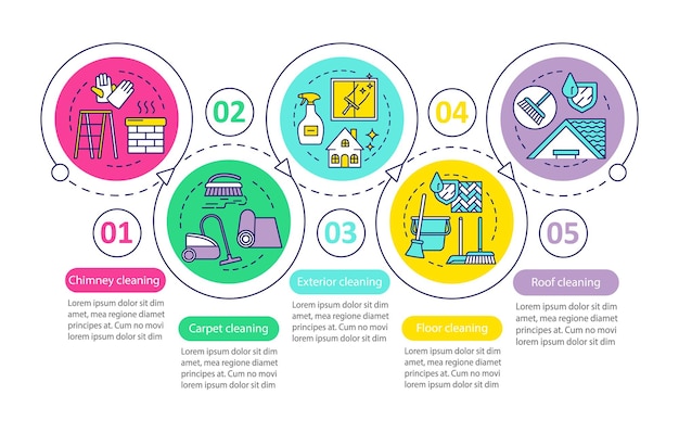 Dodatkowe Usługi Sprzątania Szablon Wektora Infografiki