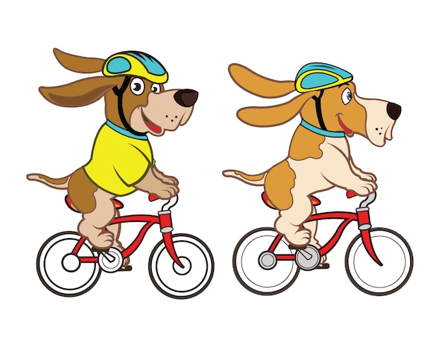 Plik wektorowy dog riding bicycle