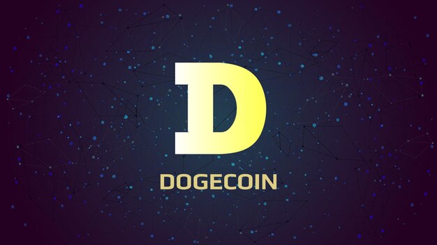 Dogecoin Doge Symbol Symbolu Kryptowaluty Motyw Na Ciemnym Wielokątnym Tle Ikona Logo Kryptowaluty Ilustracja Wektorowa