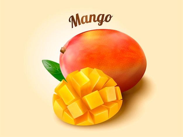 Plik wektorowy dojrzałe owoce mango