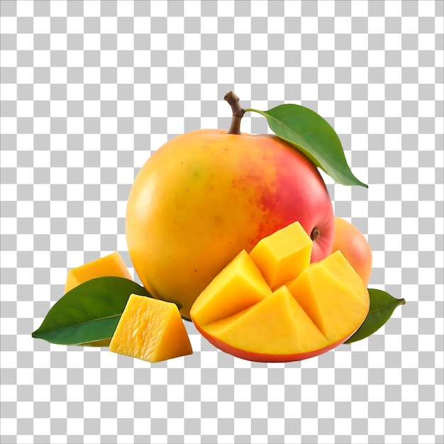 Dojrzałe, pyszne kawałki mango PNG przezroczysty tło