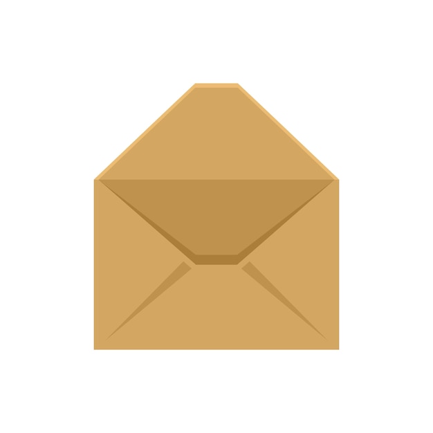 Dokument koperty ikona płaski wektor Poczta informacyjna List e-mail na białym tle