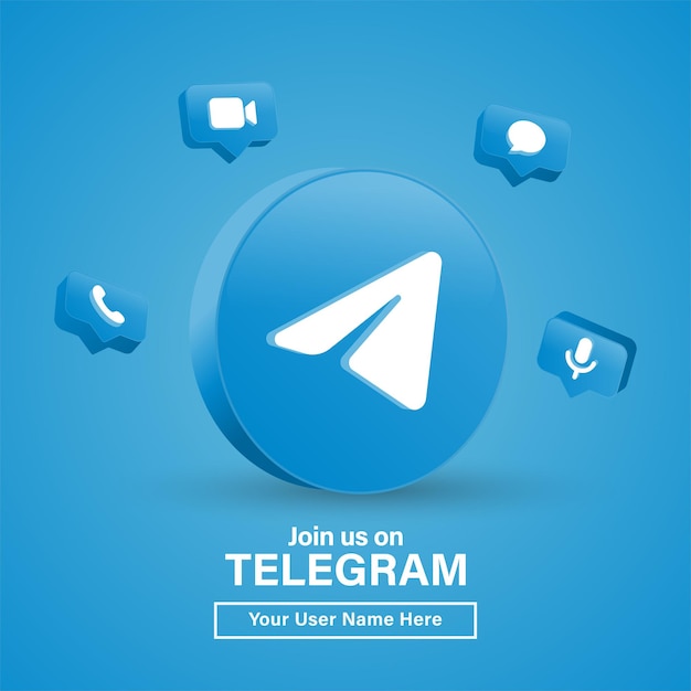 dołącz do nas na telegramie 3d logo w nowoczesnym czarnym kółku dla ikon mediów społecznościowych lub skontaktuj się z nami banner