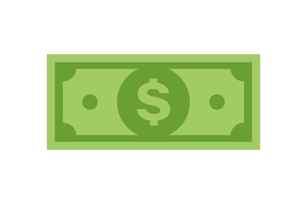 Dolar waluty zielonej gotówki. Symbol wektor znak na białym tle. Wektor banknotów dolara. Wektor zapasowy. EPS 10