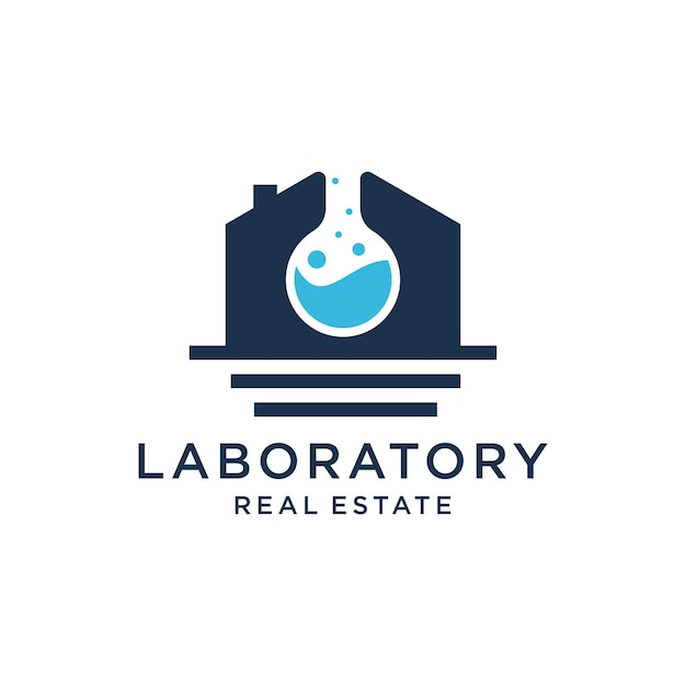 Dom Dom Laboratorium Laboratorium Ikona Projektu Logo Nieruchomości Premium