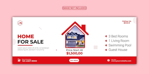 Plik wektorowy dom nieruchomości sprzedaż nieruchomości na facebooku projekt szablonu banera okładki