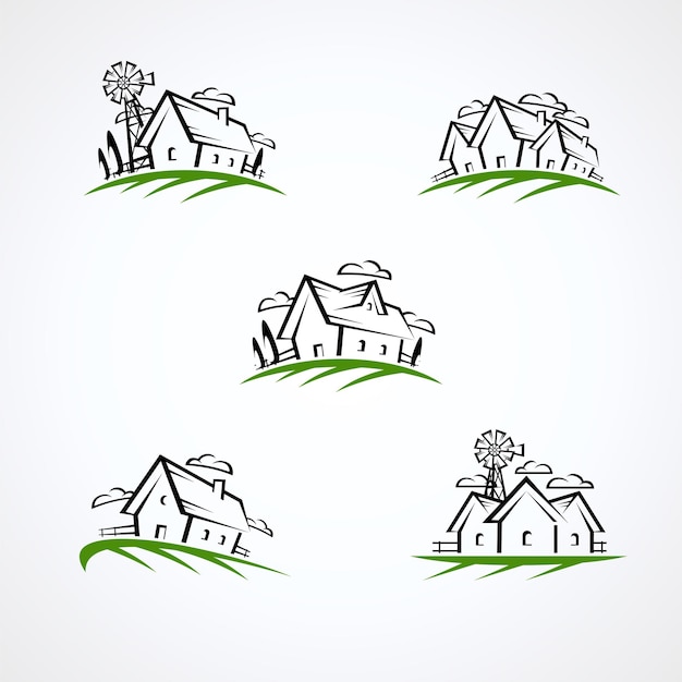 Dom Setcollection Icon House Vector