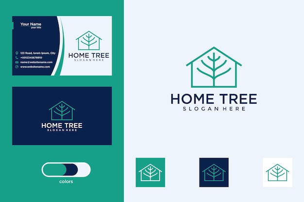 Dom Z Projektem Logo Drzewa I Wizytówką