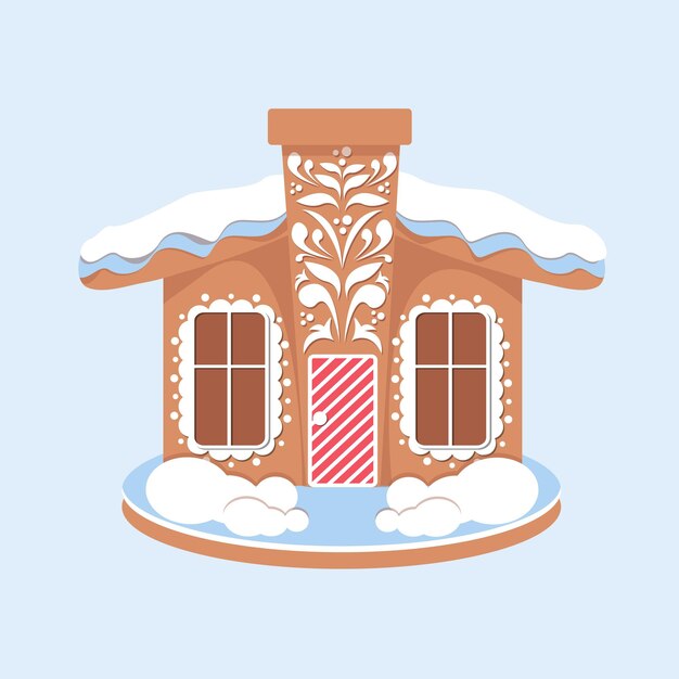 Domek Z Piernika, Malowany, Wzór Białej Glazury Na ścianie, świąteczne Słodycze, Zawijane Cukierki