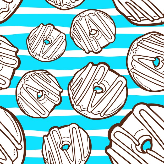 Donuts Bezszwowa Deseniowa Wektorowa Ilustracja