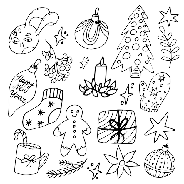 Doodle Boże Narodzenie nowy rok