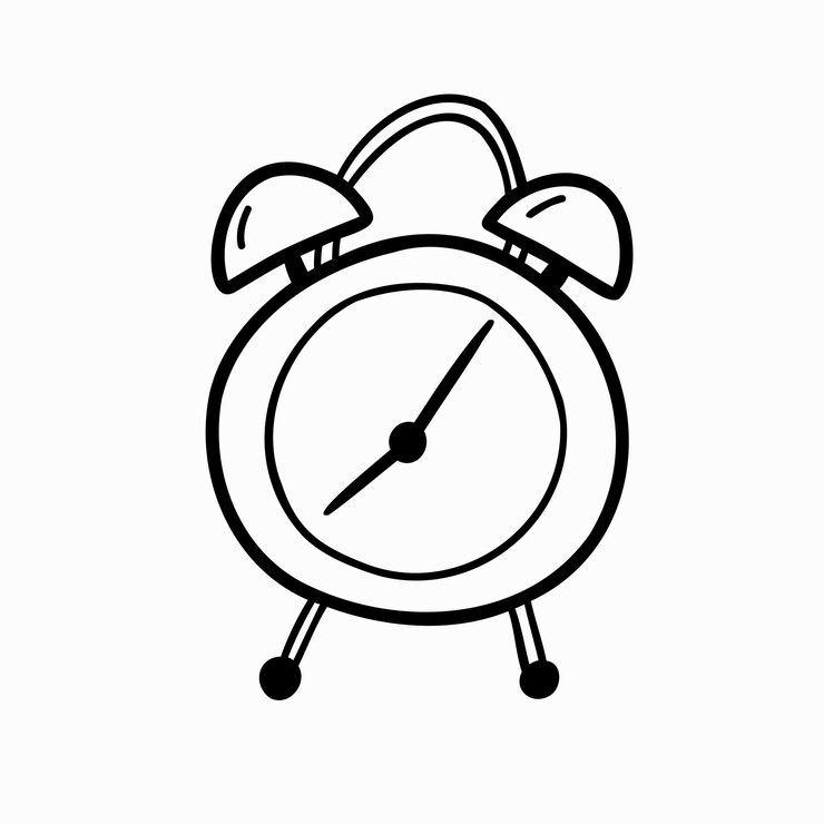Doodle budzik. Ilustracja wektorowa rysowane ręcznie.