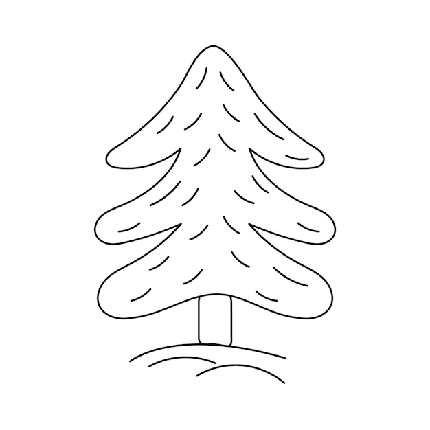 Doodle Evergreen roślina sosna ilustracja wektorowa Rodzaj iglastych drzew wiecznie zielonych