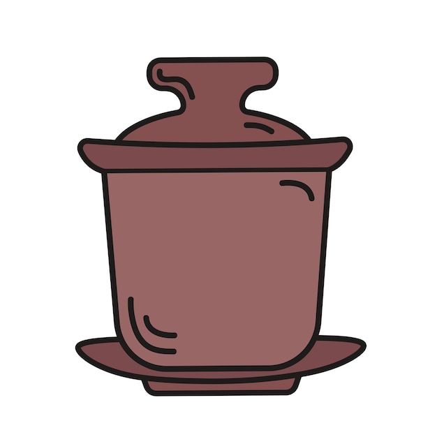 Plik wektorowy doodle gaiwan z ceremonią parzenia herbaty