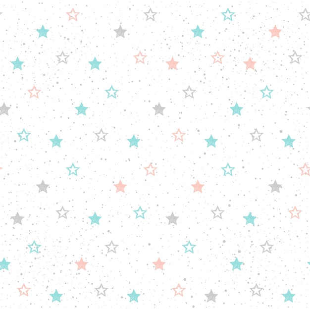 Doodle gwiazda bezszwowe tło wzór. Ręcznie rysowane gwiazda na białym tle na projekt karty, tkanina, papier do pakowania wakacje, odzież, t-shirt, baner, afisz, książka, notatnik.