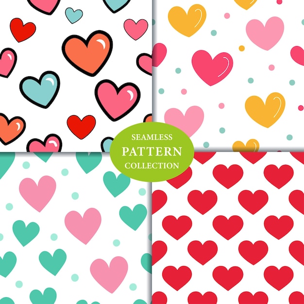 Doodle Hearts Seamless Pattern Projekt tła