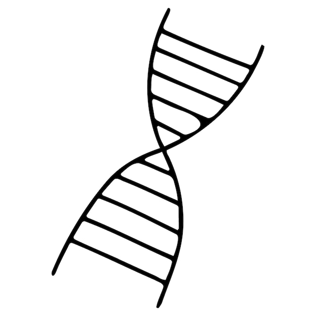 Doodle Ikona Nici Dna Ludzki Genom Symbol Medyczny Prosta Ikona Medyczna