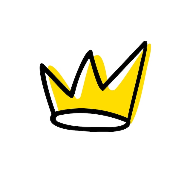 Doodle ilustracja wektorowa korony isilated na białym tle