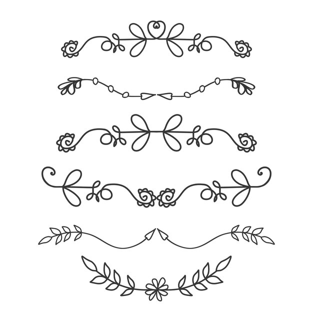 Plik wektorowy doodle kwiatowy ręcznie narysowany ilustracja wektorowa
