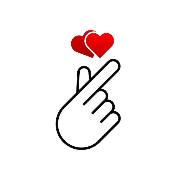 Doodle Miłość Gest Ręki Serca Do Projektowania Druku Ilustracja Wektorowa Płaska Konstrukcja