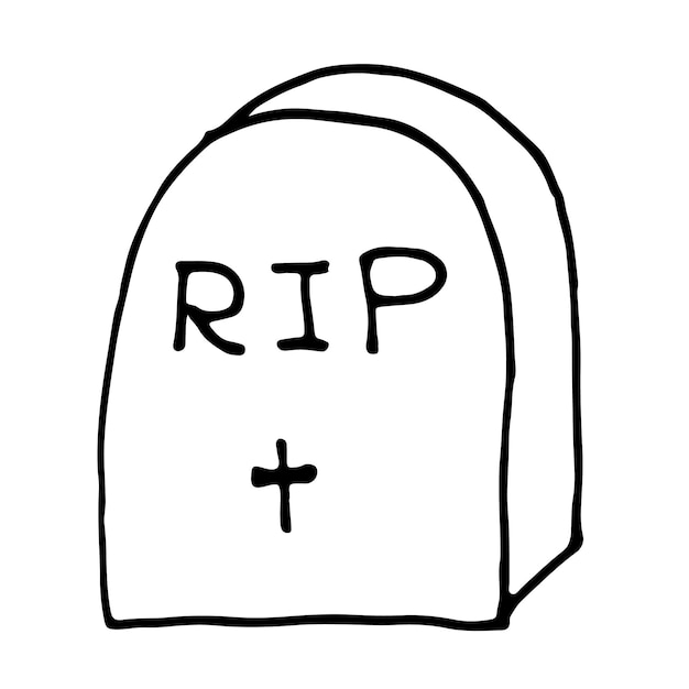 Plik wektorowy doodle nagrobek z ręcznie rysowane ilustracji wektorowych rip