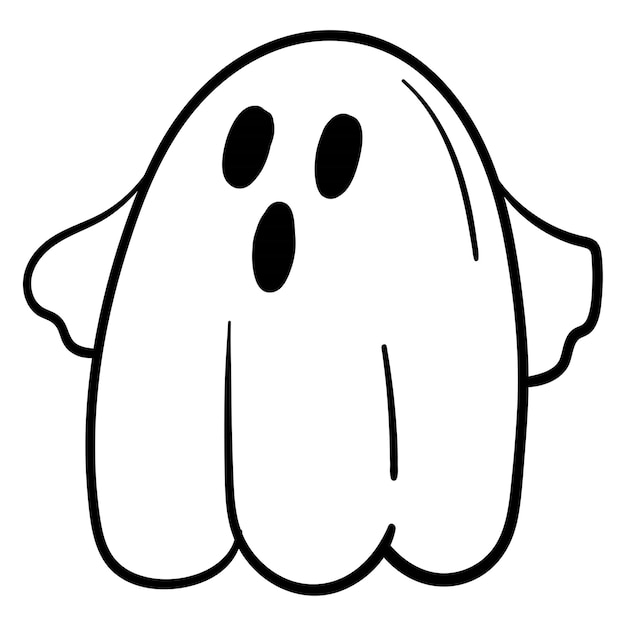 Doodle naklejka słodki duch na halloween