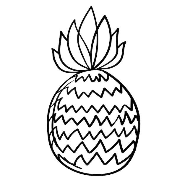 Plik wektorowy doodle naklejka świeży słodki ananas