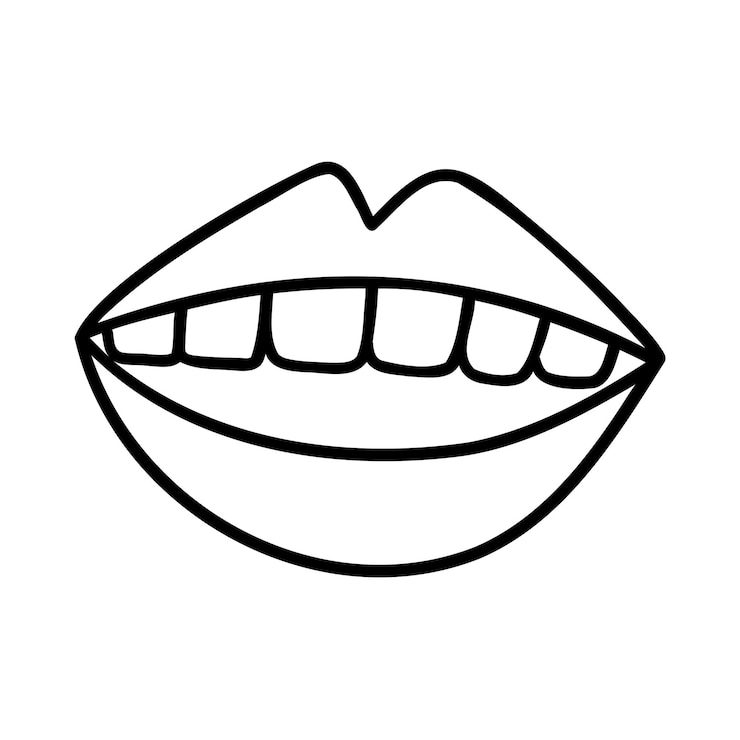 Doodle otwiera szerokie zęby i wow ostre usta na białym tle