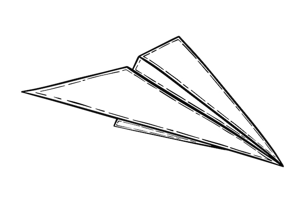Doodle Papierowy Samolot Liniowy