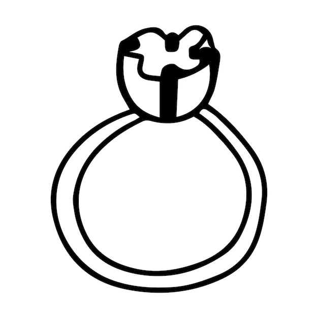 Doodle pierścionek z brylantem na 8 marca